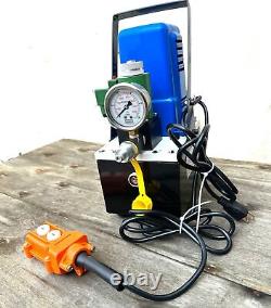 10000PSI Cylinder Hydraulic Electric Pump 600W Solenoid Valve Single Acting Pump