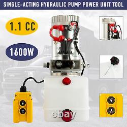 12V 4qt Single-Acting Hydraulic Pump Power Unit for Truck Tow Boom Winch Lift