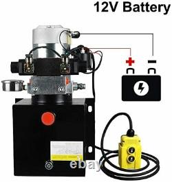 12V Hydraulic Power Unit Double Acting with Pressure Gauge Hydraulic Pump 8 Quart