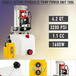 12V Single-Acting Hydraulic Pump 1 Gallon for Wood Splitter Dump Bed Tow Plow