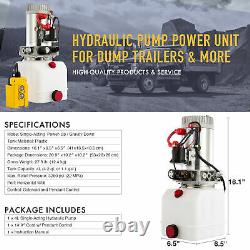 12V Single-Acting Hydraulic Pump 1 Gallon for Wood Splitter Dump Bed Tow Plow