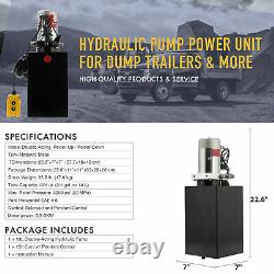 12V Single Acting Hydraulic Pump Dump Trailer Unit 10 Quart Metal Reservoir