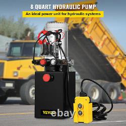 12 Volt Double Acting Hydraulic Pump for Dump Trailer 8 Quart Power Unit Crane