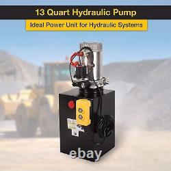 13 Quart 3200PSI Hydraulic Power Unit Pump Single Acting Control Remote Lifting