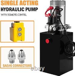 15 Quart Single Acting Hydraulic Pump Dump Trailer Unit Pack Power Unit 12V DC