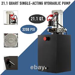 20 Quart Single Acting Hydraulic Pump Dump Trailer 12V Unit Pack Power Unit