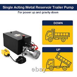 20 Quart Single Acting Hydraulic Pump Dump Trailer Pump 12V DC Car Lifting