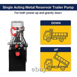 4 Quart Hydraulic Power Unit Single Acting Metal Reservoir Dump Trailer Pump