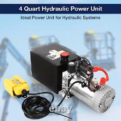 4 Quart Hydraulic Power Unit Single Acting Metal Reservoir Dump Trailer Pump
