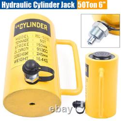 50T Hydraulic Cylinder Jack 6 Stroke Single Acting Ram Retracting Automatically