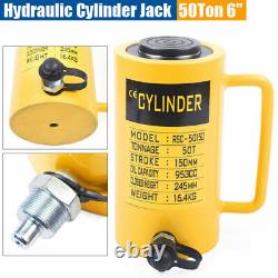 50T Hydraulic Cylinder Jack Solid Ram 6 Stroke Single Acting Hydraulic Cylinder