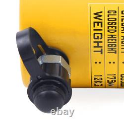 50 Ton 635CC 4 Stroke Hydraulic Cylinder Acting Ram Jack Single Hollow Yellow
