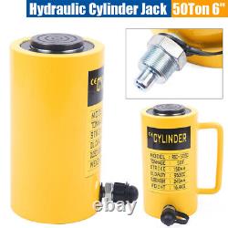 50 Ton 6'' Stroke Hydraulic Cylinder Jack Single Acting Solid Ram Heavy Duty US