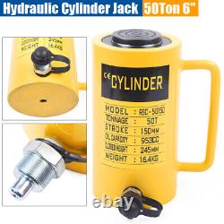50 Ton Hydraulic Cylinder Jack Single Acting 6 Stroke Solid Hydraulic Jack Ram