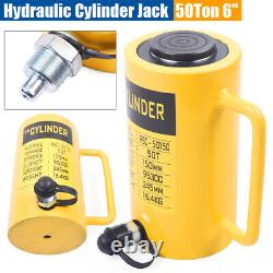 50 Ton Hydraulic Cylinder Jack Single Acting 6 Stroke Solid Hydraulic Jack Ram