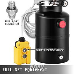 6 Quart 12V Single Acting Hydraulic Pump Dump Trailer Remote Car Control Kit