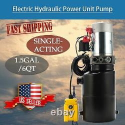 6 Quart Single Acting Hydraulic Pump 12V Hydraulic Power Unit Dump Trailer