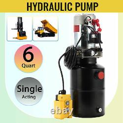 6 Quart Single Acting Hydraulic Pump 12v Dump Trailer Reservoir fsy