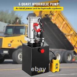 6 Quart Single Acting Hydraulic Pump Dump Trailer 12V Lift Reservoir