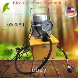 750W 10000PSI 110V Electric Driven Single Acting Hydraulic Pump Manual Valve