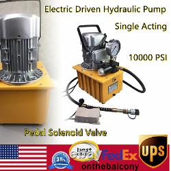 750W 7L Electric Hydraulic Pump Single Acting Oil Pump 10000 PSI Solenoid Valve