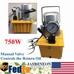750W Single Acting Manual Valve Electric Hydraulic Pump 10000PSI 7L Oil Capacity