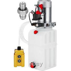 8 Quart Single Acting Hydraulic Pump Trailer Control Kit 12V Plastic Reservoir