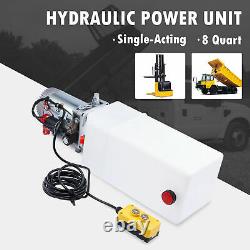 8qt 12V Single Acting Hydraulic Pump for Tow Truck Dump Bed Aerial Platform More