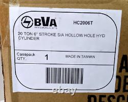 BVA Single-Acting Hollow Hole Hydraulic Cylinder 20 Ton Capacity 6 in Stroke
