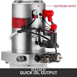 DC 12V 10 Quart Single Acting Hydraulic Pump Power Unit Remote/ Control