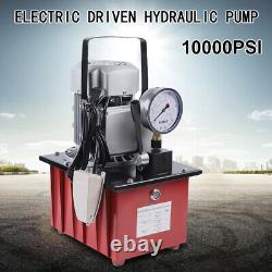 Electric Driven Hydraulic Pump Single Acting 10000 PSI Manual Valve 110V 7L Tank