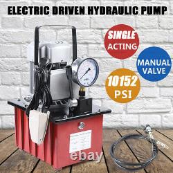 Electric Hydraulic Pump Power Pack Manual Valve Single Acting 7L Cap 10K PSI