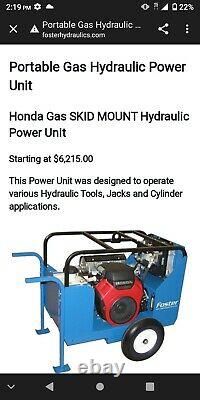 Foster hydraulic power unit with Honda 12.5 hp engine