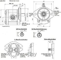 Hydraulic Gear Pump 28cc/rev 18.4gpm @ 2500rpm 3625psi Keyed Shaft SAE A CW