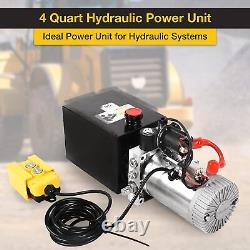Hydraulic Power Single Acting Dump Trailer Pump 4 Quart 3200 PSI 12V