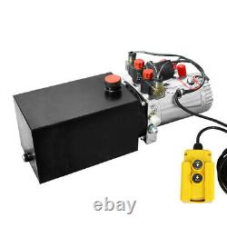Hydraulic Power Unit Pump 10-Quart Metal Reservoir 12 Volt Power Trailer