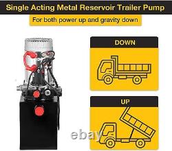 Hydraulic Power Unit Single Acting Dump Trailer Pump 4 Quart 3200 PSI 12V