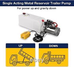 Hydraulic Pump 8 Quart 12V DC Single Acting Dump Trailer Power Unit Buy It Now