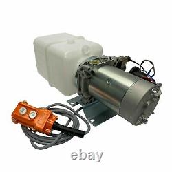 Hydraulic Pump Power Unit Single Acting 12V DC Dump Trailer 4 Quart plastic tank