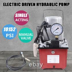 Hydraulic Pump with Single Acting Manual Valve 10000PSI 750W 110V Electric Driven
