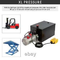 Preenex 20 Quart Single Acting Hydraulic Pump 12V DC Dump Trailer Control Kit