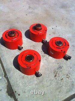 Set of 4 Power Team 150 ton Single Acting Hydraulic Cylinder Enerpac