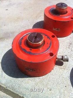 Set of 4 Power Team 150 ton Single Acting Hydraulic Cylinder Enerpac