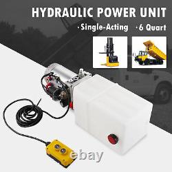 Single Acting 12V 6 Quart Hydraulic Pump Power Unit for Scissor Lift RVs More