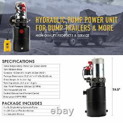 Single Acting Hydraulic Pump 12v Dump Trailer 6 Quart Reservoir