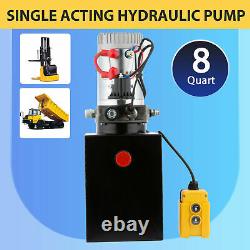 Single Acting Hydraulic Pump DC 12V Dump Trailer 8 Quart 3200 PSI Max