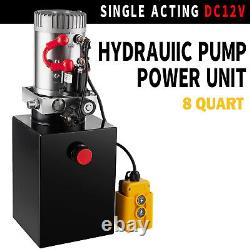 Single Acting Hydraulic Pump For Dump Trailers KIT 12VDC 8 Quart Reservoir