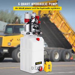 Single Acting Hydraulic Pump For Dump Trailers KTI 12VDC 6 Quart Reservoir