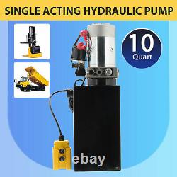 Single Acting Hydraulic Pump for Dump Trailers 12 VDC 10 Quart Metal Reservoir