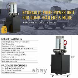 Single Acting Hydraulic Pump for Dump Trailers 12 VDC 12 Quart Metal Reservoir